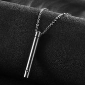 Ketting met Afsluitbare Ashanger Urn Hanger (smal model) - Zilver kleurig - Kettingen Heren Dames - Cadeau voor Man - Mannen Cadeautjes