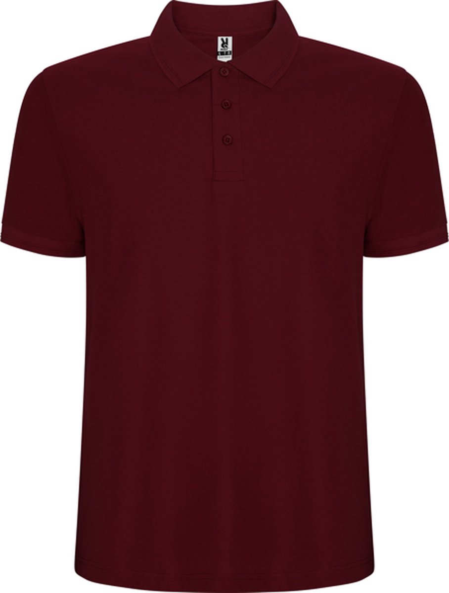 Donker Rode heren unisex Polo korte mouwen Pegaso merk Roly Rood