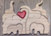Gepersonaliseerde olifanten familie - geboorte - kraam cadeau - puzzel - 6 olifanten