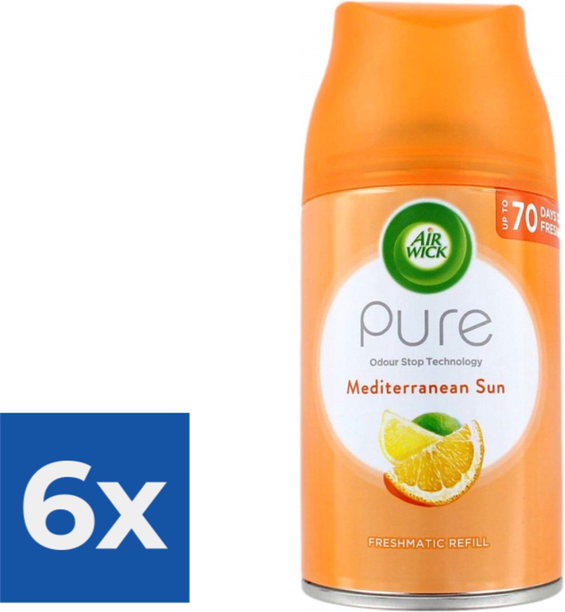 Airwick Luchtverfrisser Refill 250ml Pure Mediterranean Sun - Voordeelverpakking 6 stuks