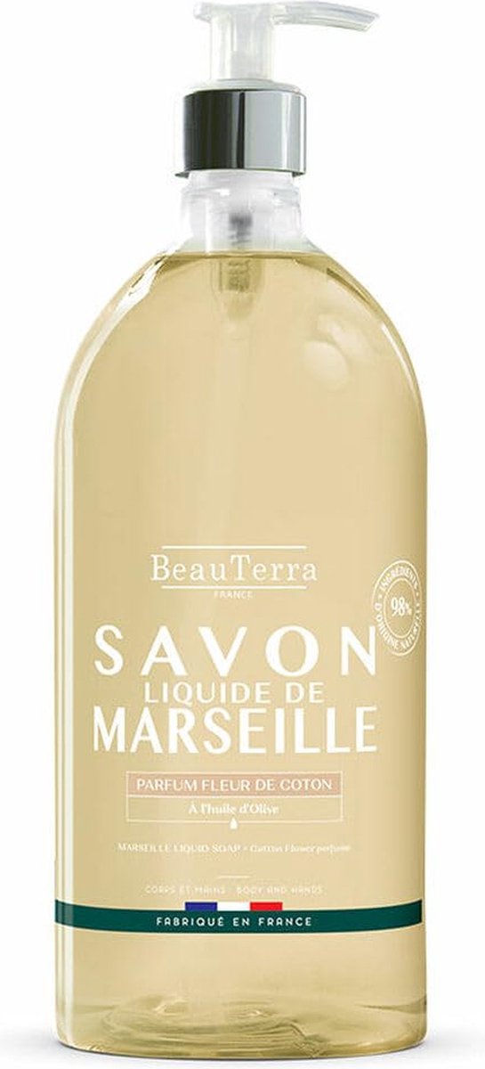 Vloeibare Zeep Beauterra Savon de Marseille Katoenen bloem 1 L