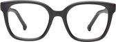 ™Monkeyglasses Annika 45 Matt Black BLC + 0- Lunettes de lecture - Lunettes lumière Blauw - 100% Upcycled - Design danois
