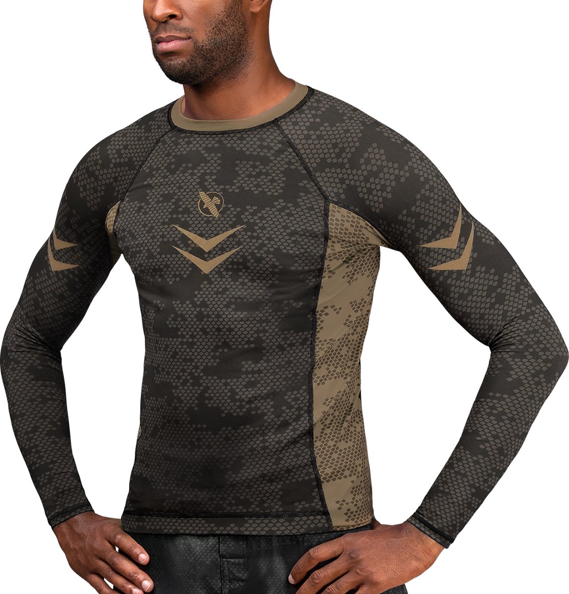 Hayabusa Arrow Ranked Long Sleeve Rashguard - Bruin - maat S