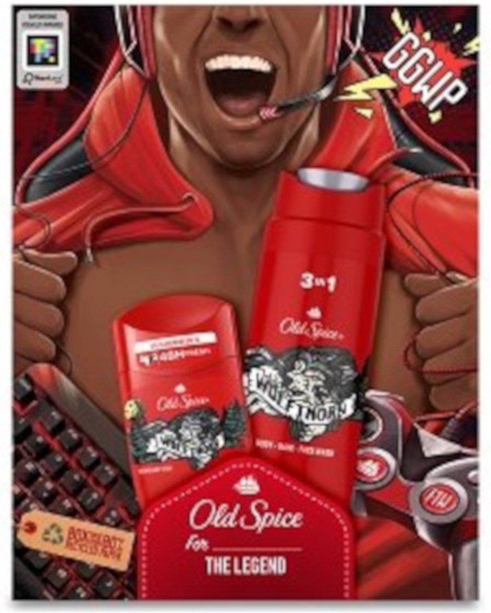 Old Spice Wolfthorn geschenkset, deo stick en douchegel (3 in 1)