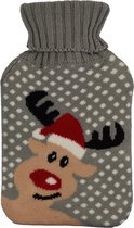 Schattige Kerst Rendier Warmwaterkruik met Zachte Hoes | Betaalbaar en Warm Kerstcadeau | 850 ml