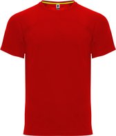 Rood unisex snel drogend Premium sportshirt korte mouwen 'Monaco' merk Roly maat L