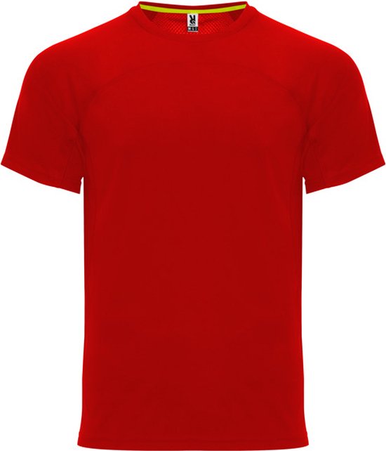 Rood unisex snel drogend Premium sportshirt korte mouwen 'Monaco' merk Roly maat L
