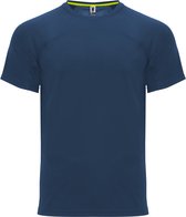 Navy Blue unisex snel drogend Premium sportshirt korte mouwen 'Monaco' merk Roly maat S