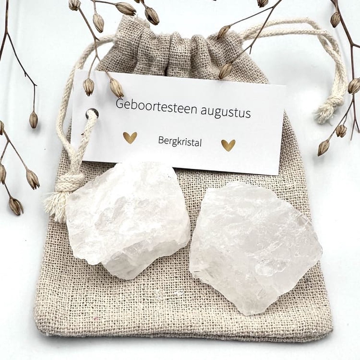 Geboortesteen Augustus - Bergkristal ruw -edelsteen-bescherming-geluksbrenger-cadeau