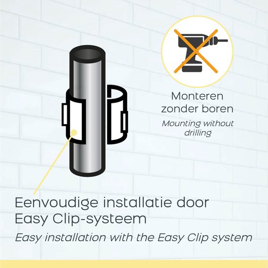 RUIHANDA Doucheplank zonder boren, doucheplank voor 18 mm-25 mm douchestang, shampoohouder voor douche met 12 haken
