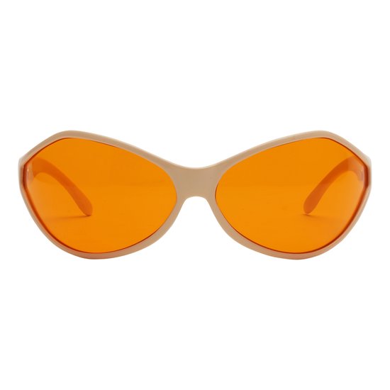 ™Monkeyglasses Bobo 10 White ORANGE - Zonnebril - 100% UV bescherming - Danish Design - 100% Upcycled