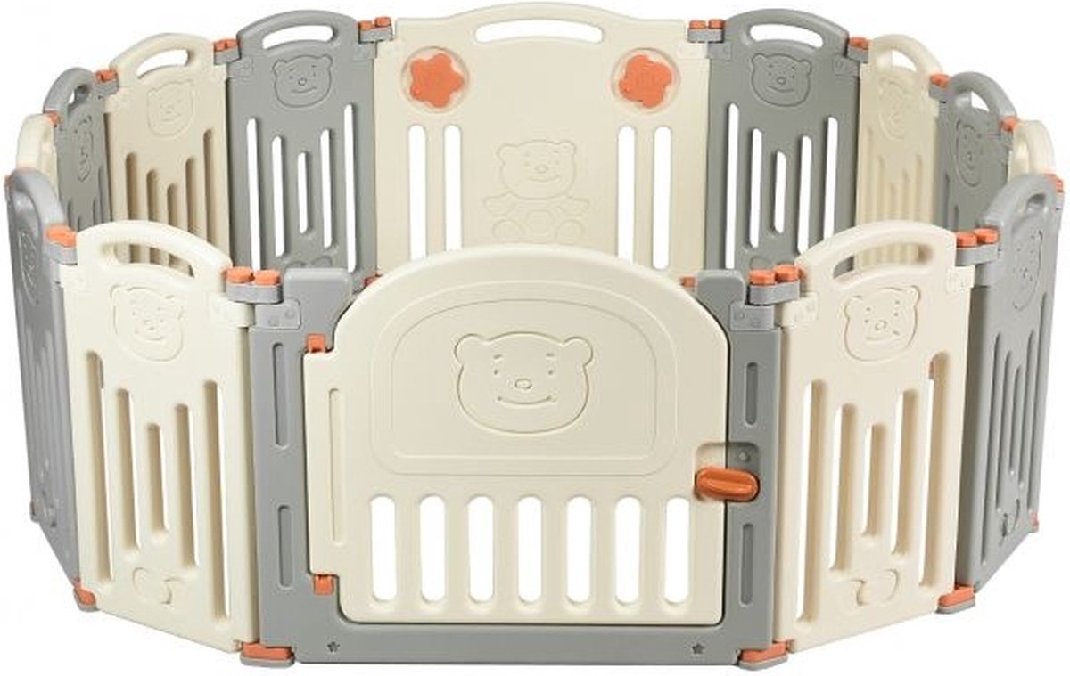 COSTWAY Babybox 127 x 127 cm, opvouwbaar, box met 50 ballen, 4 handgrepen en ritssluiting, kruipruimte met ademend net en draagtas, kinderhek voor binnen en buiten (grijs