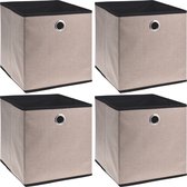 Storage Solutions Panier de rangement/panier de placard - 4x - 28 litres - beige - 30 x 30 x 30 cm - Paniers d'étagères