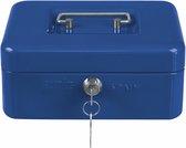AMIG Geldkistje met 2 sleutels - blauw - staal - muntbakje - 20 x 16 x 9 cm - inbraakbeveiliging