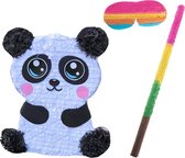 Funny Fashion Birthday Pinata Panda ours - 48 x 38 cm - papier - set avec bâton 54 cm et masque