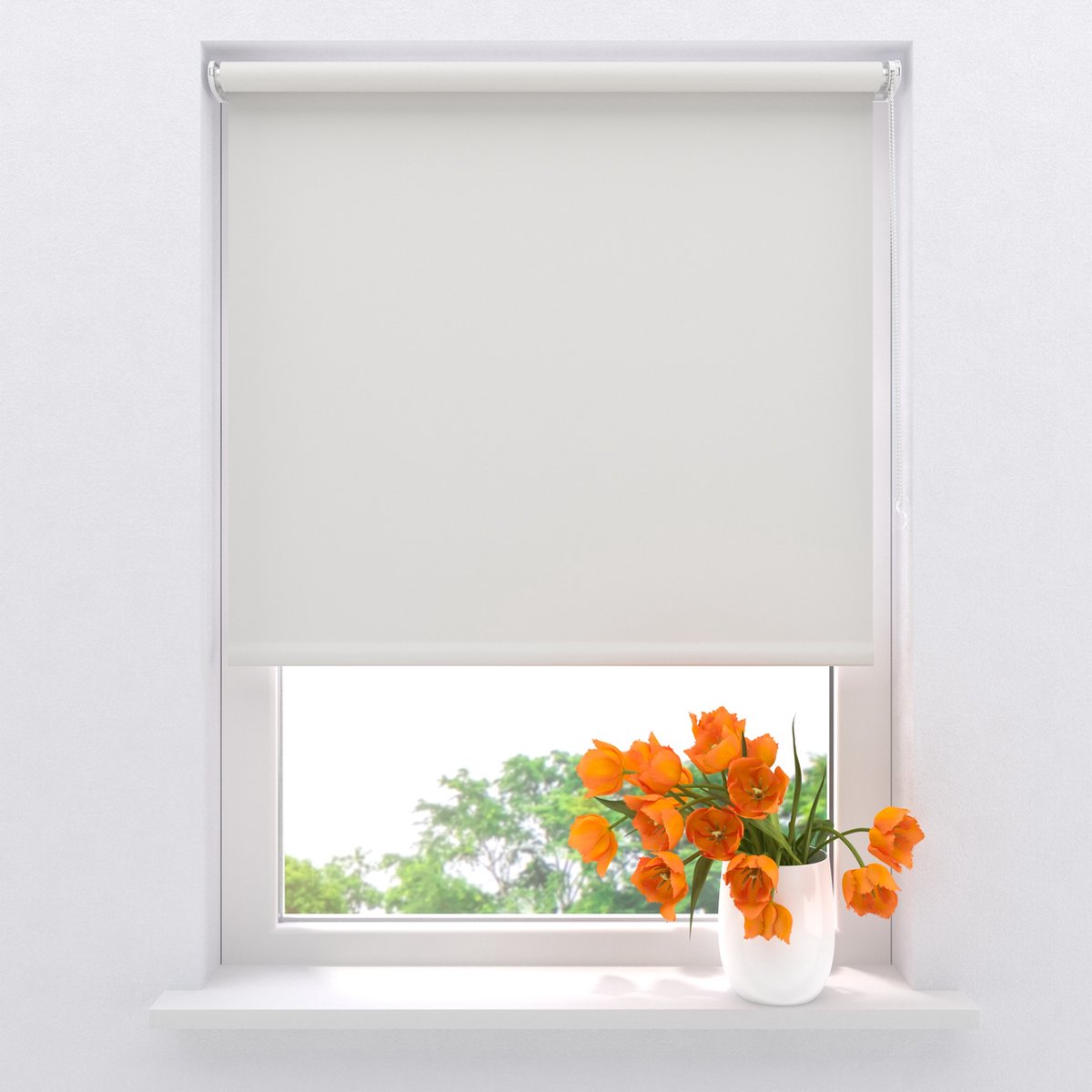 DTCH® Rolgordijn Verduisterend - Mini - Licht Grijs - 70 x 150 cm - Full Color - Rolgordij