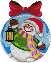 Smyrna Knoopkleed sneeuwpop in kerstbol met strik van Orchidea 4153