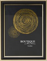 H&S Collection Fotolijstje voor een foto van 15 x 20 cm - zwart/goud - luxe uitstraling