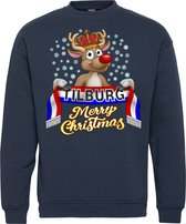 Kersttrui Tilburg | Foute Kersttrui Dames Heren | Kerstcadeau | Willem 2 supporter | Navy | maat XL