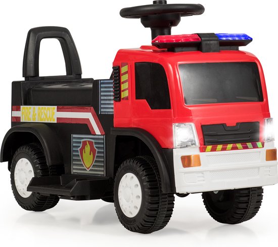 Costway voiture electrique de pompier pour enfants, camion de