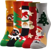 SHOP YOLO-kerstsokken Dames-kleurrijke grappige sokken voor dames-katoenen patroon-36-41-5 paar-cadeau voor vrouw-vriendin en verjaardag