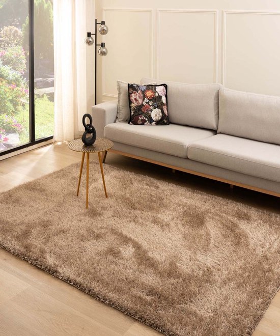 Tapis Beige en Polyester 200 x 300 cm à Motif Or…