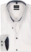 OLYMP No. 6 Six super slim fit overhemd - mouwlengte 7 - structuur - wit - Strijkvriendelijk - Boordmaat: 39
