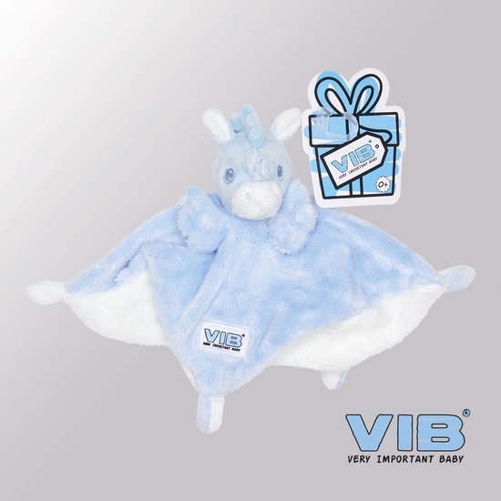 VIB® - Knuffeldoekje Unicorn - Blauw - Babykleertjes - Baby cadeau
