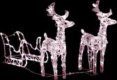 vidaXL Décorations de Noël Renne et traîneau 160 LED 130 cm Acrylique