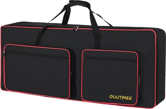 toetsenbord gigbag 76 toetsen toetsenbordkoffer voor elektrische piano, 600D Oxford-stof met 10 mm dikke gigbag (zwart) schokbestendig waterdicht vier hoekbeschermers