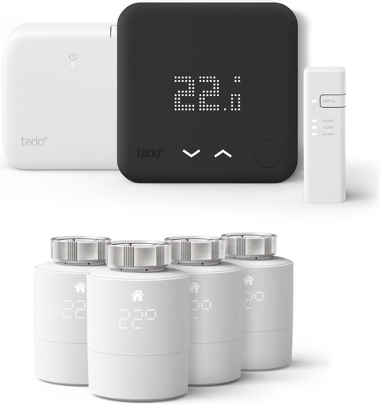 Kit de démarrage tado° Thermostat Intelligent V3+ - Variante sans fil -  Zwart 