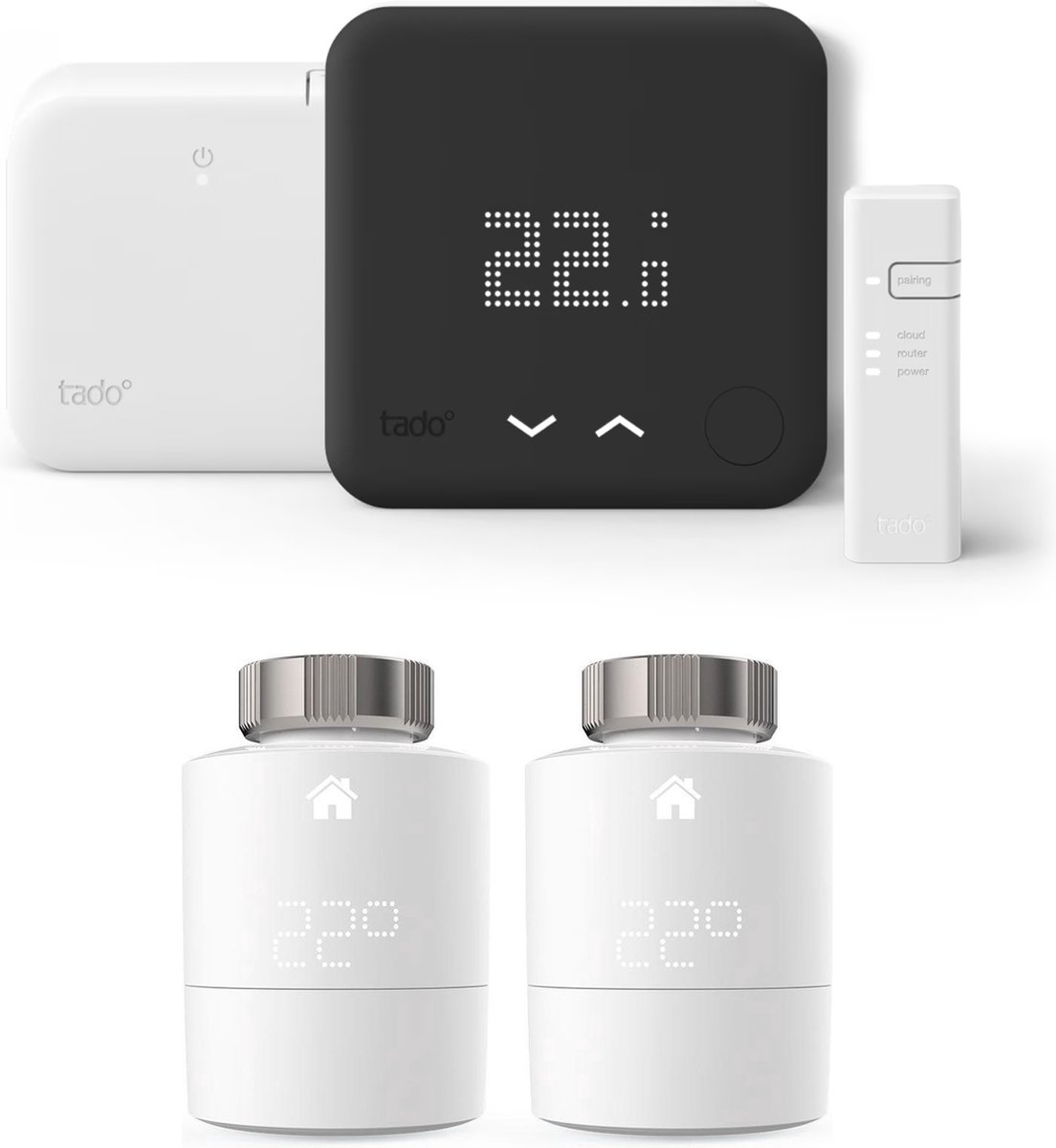 tado° Pack de 3 Têtes Thermostatiques Connectées et Intelligentes –  Accessoire pour Thermostat Connecté et Intelligent – Vannes thermostatiques  pour