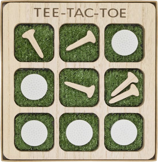 Eccolo Tee Tac Toe Table Game, Golf Themed Wooden Table Top Decor and Brain Teaser Puzzles for Adults Great for Game Night, 21.59x22.86x.2.0cm Tic Tac Toe Wood Board Game for Kids and Family van Ecco — afbeelding 4