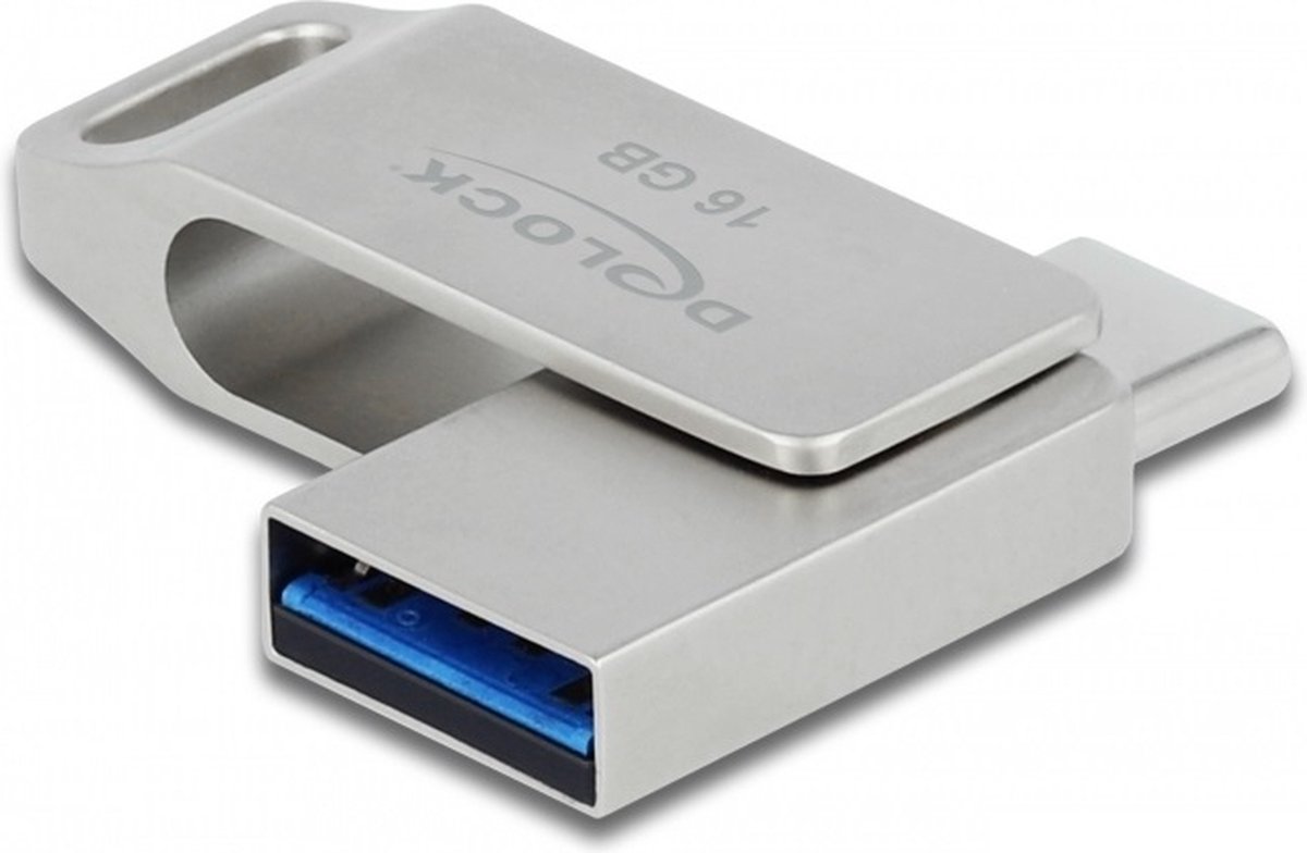 Delock USB 3.2 Gen1 USB-C+Typ-A Speicherstick 16 GB - Metall