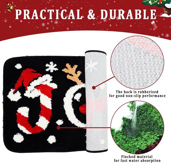 Kerstmis Deurmat - 3D Optische Illusie Antislip Deurmat