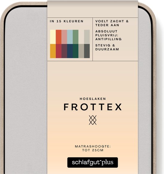 schlafgut Frottex Hoeslaken XL - 180x200 - 200x200 511 Grey Light