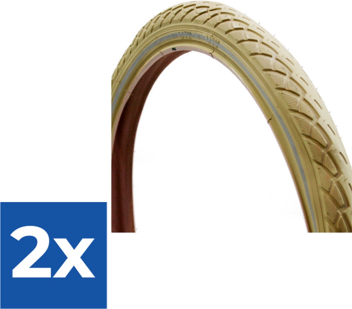 Deli Tire Buitenband SA-206 20 x 1.75 creme refl - Voordeelverpakking 2 stuks