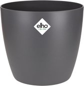 Elho Brussels Rond 16 - Bloempot voor Binnen - 100% Gerecycled Plastic - Ø 16.0 x H 14.7 cm - Antraciet