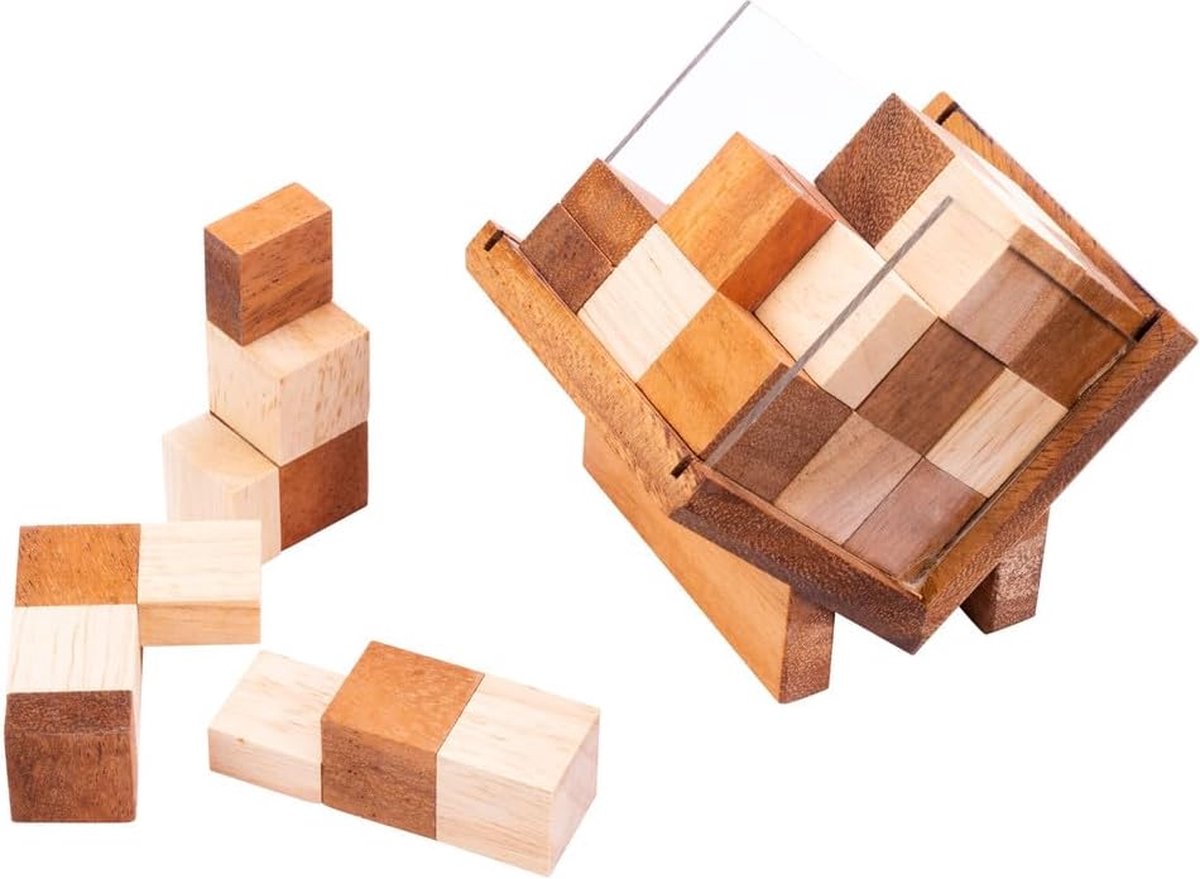 Cube In Box – Houten Hersenkraker – 3D Puzzelspel – Logisch Denkspel – Educatief Puzzelspel – Acaciahout – Engelhart