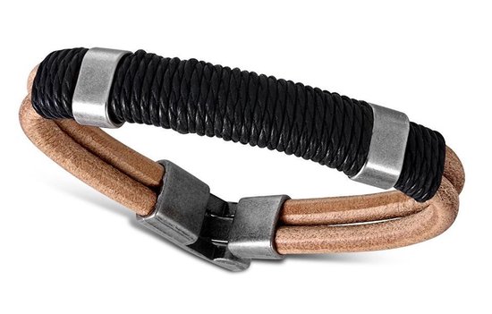 Bracelet Montebello Marcel B - Cuir - Acier 316L - Corde - 15mm - 21cm