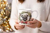 Mok Pug Beker cadeau voor haar of hem, kerst, verjaardag, honden liefhebber, zus, broer, vriendin, vriend, collega, moeder, vader, hond