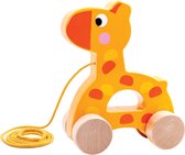 Tooky Toy Giraffe - Houten Trekfiguur - Vanaf 18 Maanden - Oranje