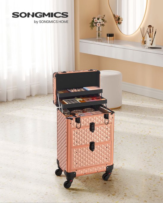 ANGNYA Kosmetikkoffer Trolley - Professioneller Schminkkoffer | 80x43x34cm Mit 4 Rollen