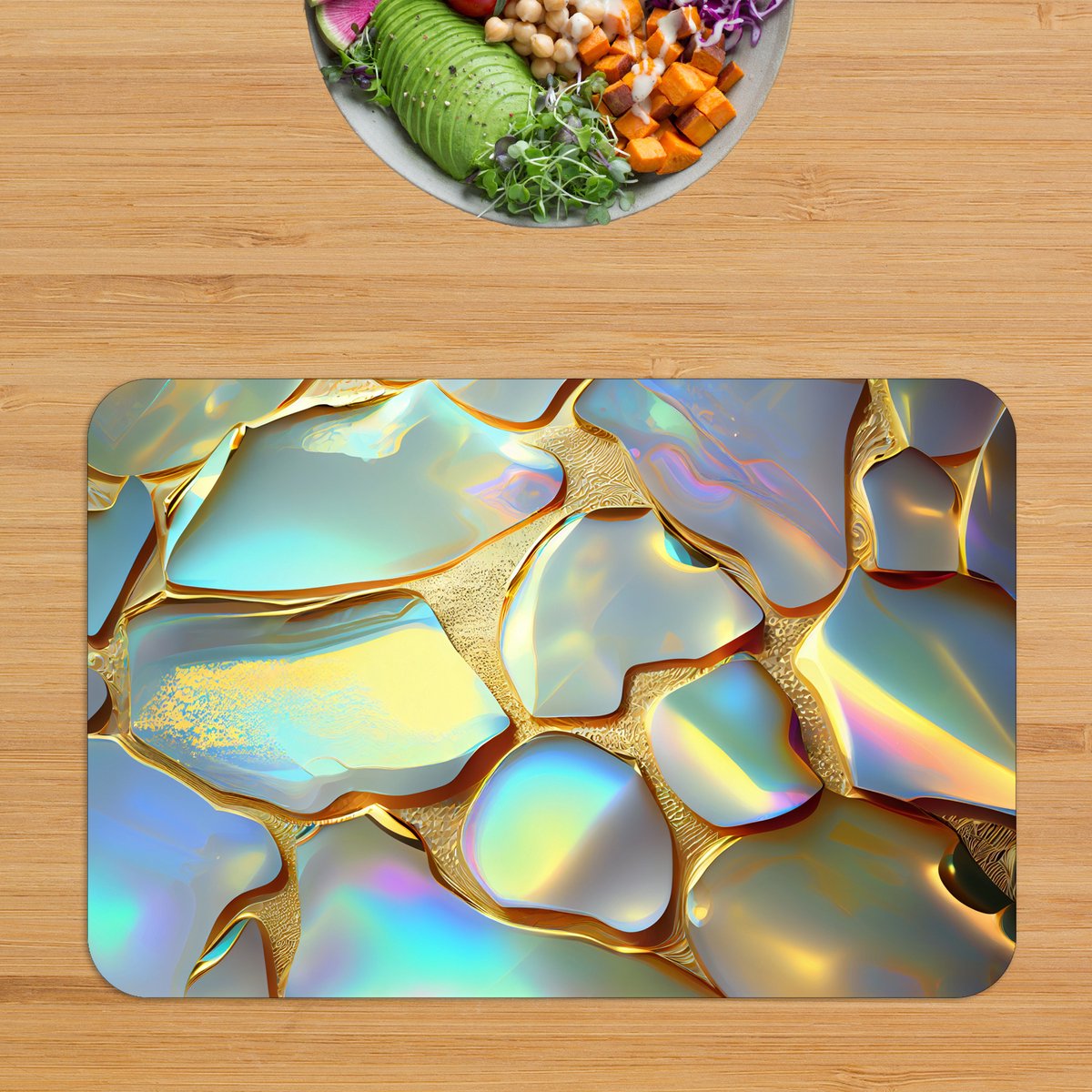 Luxe Placemat - Parlemour met Goud - Set van 2 Placemats - 45x30 cm - 2 mm dik Vinyl - Anti Slip - Afneembaar — cadeau in Cadeau-ideeën - foto 5