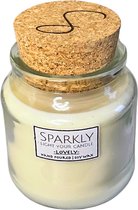 Sparkly Candles | Houten Lont Geurkaars | 100% Natuurlijk & Handgemaakt van Sojawas - LOVELY, 45 Branduren |