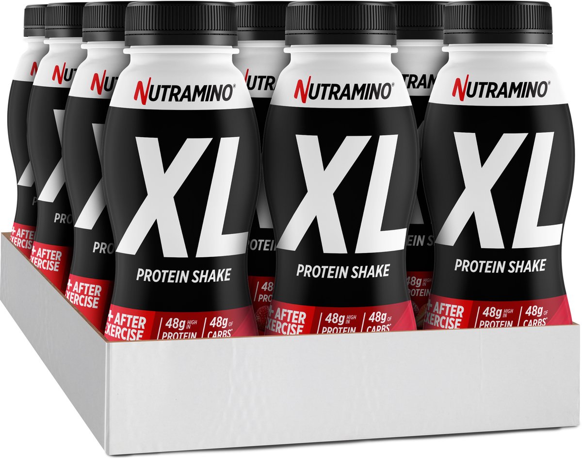 Nutramino XL Proteine Shake - Ready to Drink Eiwitshake - Aardbei - 12 Stuks (12x475 ml)