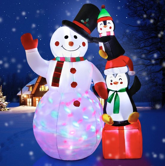 ClearChoice opblaasbare Sneeuwpop 3 meter LED Kerst Kerstverlichting bol