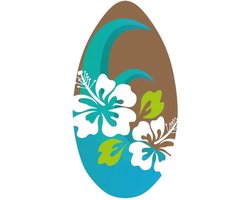 Skimboard Flower bruin/blauw
