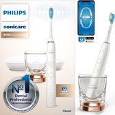 Bol.com Philips Sonicare DiamondClean 9000 HX9911/94 - Luxe elektrische tandenborstel - Wit en Rosé goud aanbieding