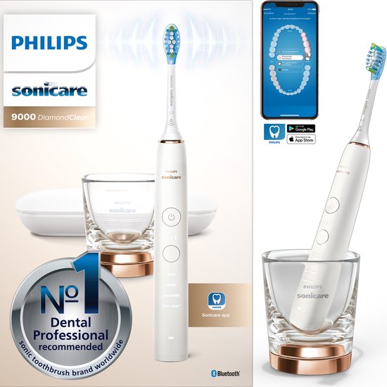 Philips Sonicare DiamondClean 9000 HX9911/94 - Luxe elektrische tandenborstel -  Wit en Rosé goud